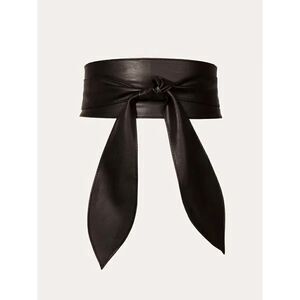 Black Knot Decor Wide Wrap Around Obi Corset Black Belt SIZE L-XL NEW